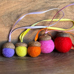 Load image into Gallery viewer, LJ Turtle Aromatherapy & Accessories Set of 5 acorns Set of 5 Mitigomin | Cycle of Ceremonies Fundraiser | Felted Diffuser Acorns