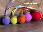 Load image into Gallery viewer, LJ Turtle Aromatherapy & Accessories Set of 5 acorns Set of 5 Mitigomin | Cycle of Ceremonies Fundraiser | Felted Diffuser Acorns
