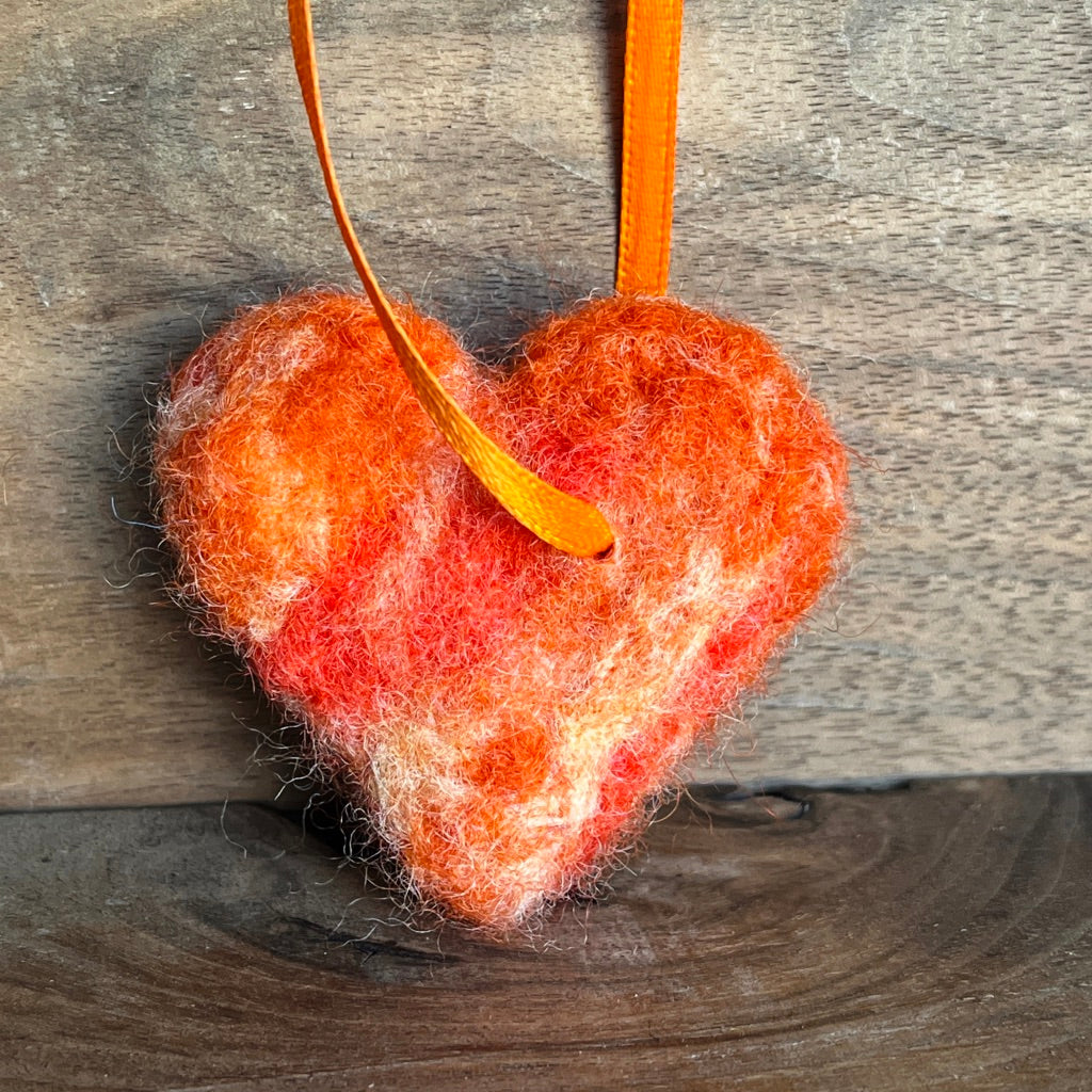 Felted Heart | Oranges