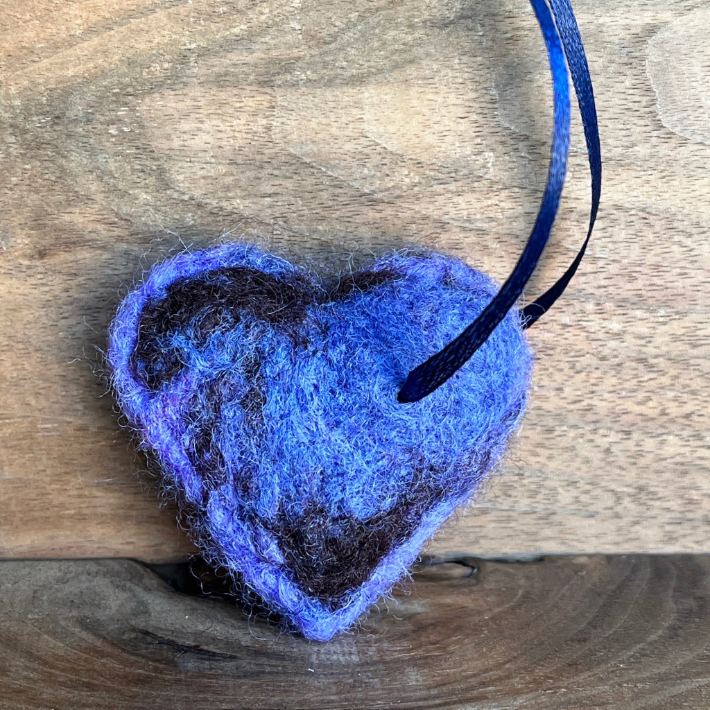 Felted Heart | Purple & Brown | Aromatherapy Diffuser