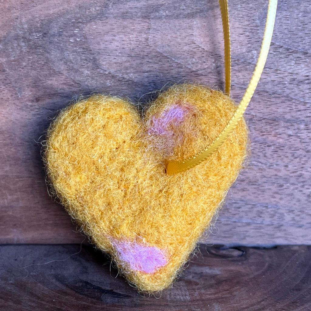 Felted Heart | Yellow & Pink | Aromatherapy Diffuser