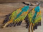 Load image into Gallery viewer, Beaded Fringe Earrings | Turquoise and Brights
