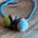 Load image into Gallery viewer, Tiny Double Felted Acorn | Baby Blue &amp; Green | Aromatherapy Diffuser
