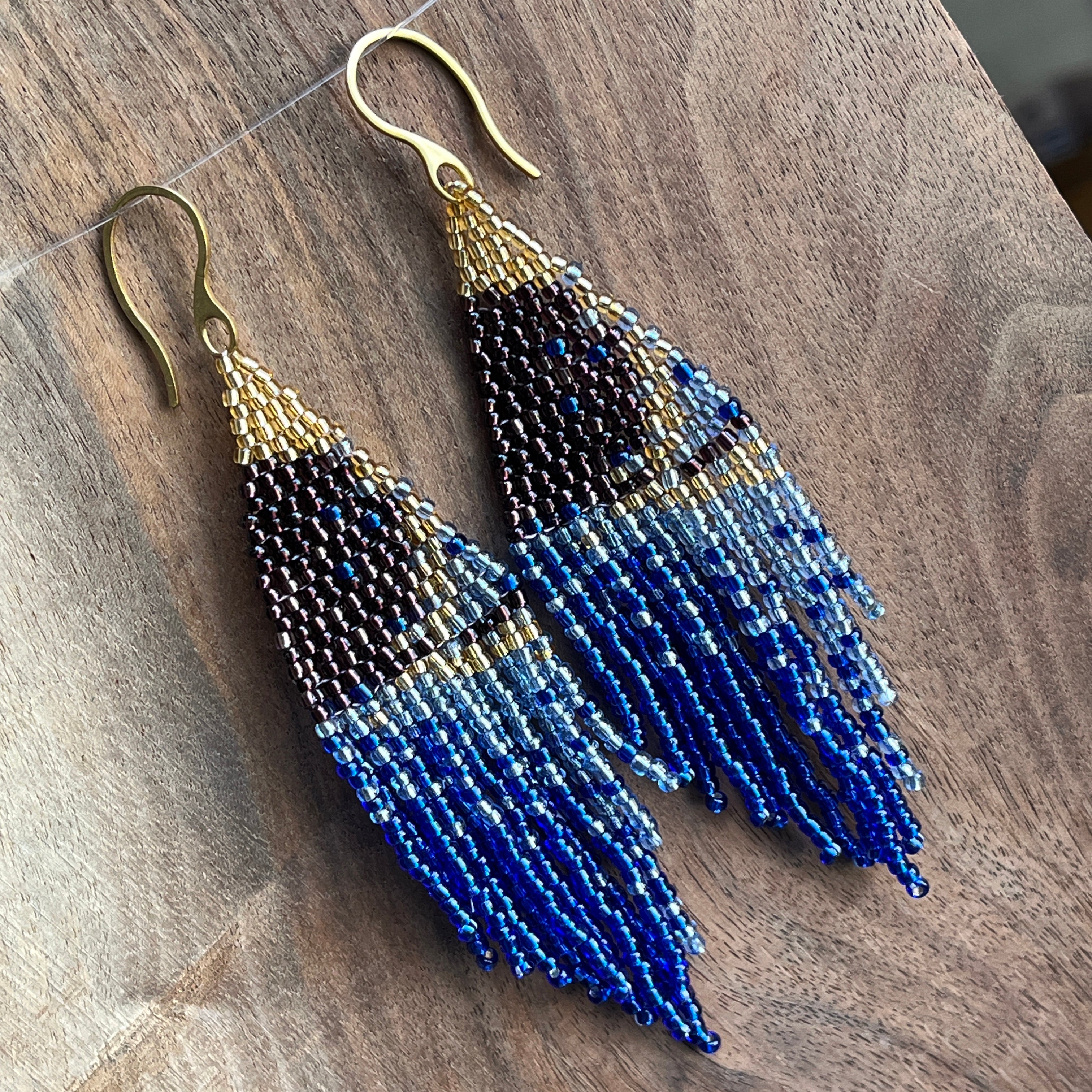 Top 130+ blue beaded earrings super hot