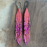 Load image into Gallery viewer, Beaded Fringe Earrings | Peach and Pinks
