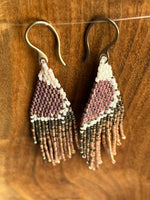 Load image into Gallery viewer, Beaded Fringe Earrings | Metallic Rose &amp; Gold

