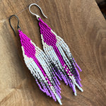 Load image into Gallery viewer, Beaded Fringe Earrings | Purples
