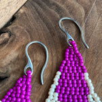 Load image into Gallery viewer, Beaded Fringe Earrings | Purples

