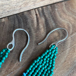 Load image into Gallery viewer, Beaded Fringe Earrings | Blue and Green
