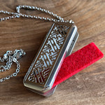 Load image into Gallery viewer, Abstract Rectangle | Stainless Steel Aromatherapy Diffuser Pendant
