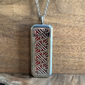 Abstract Rectangle | Stainless Steel Aromatherapy Diffuser Pendant