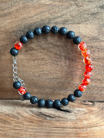 Load image into Gallery viewer, Aurora Glass | Red &amp; Lava Stone Aromatherapy Diffuser Bracelet
