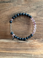 Load image into Gallery viewer, Aurora Glass | Pink &amp; Lava Stone Aromatherapy Diffuser Bracelet
