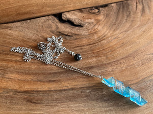 Handblown Glass | Aromatherapy Diffuser Pendant | Light Blue