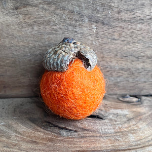 Orange Acorn Magnet | Felted Essential Oil Diffuser