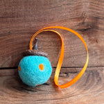 Load image into Gallery viewer, LJ Turtle Aromatherapy &amp; Accessories Blue with orange polka dots Spring Mitigomin | Special Edition | Cycle of Ceremonies Fundraiser | Felted Diffuser Acorns
