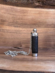 LJ Turtle Aromatherapy & Accessories Dark Brown Wood Cylinder | Stainless Steel