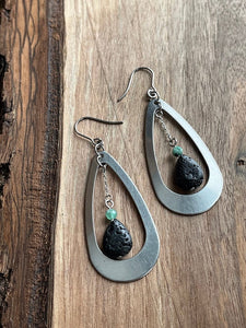 LJ Turtle Aromatherapy & Accessories Earrings Copy of d d & d | Amethyst & Peridot Lava Stone Aromatherapy Diffuser Earrings