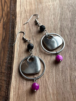 Load image into Gallery viewer, LJ Turtle Aromatherapy &amp; Accessories Earrings Earrings Focus | Hematite, Jasper &amp; Lava Stone Aromatherapy Diffuser Earrings
