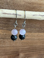 Load image into Gallery viewer, LJ Turtle Aromatherapy &amp; Accessories Earrings Heals physical blockages | Kunzite &amp; Lava Stone Aromatherapy Diffuser Earrings
