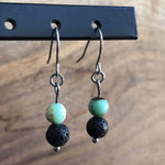 Load image into Gallery viewer, LJ Turtle Aromatherapy &amp; Accessories Earrings Hope and Prosperity | Chrysoprase &amp; Lava Stone

