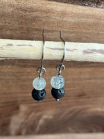 Load image into Gallery viewer, LJ Turtle Aromatherapy &amp; Accessories Earrings Inner Peace | Prehnite &amp; Lava Stone Aromatherapy Diffuser Earrings

