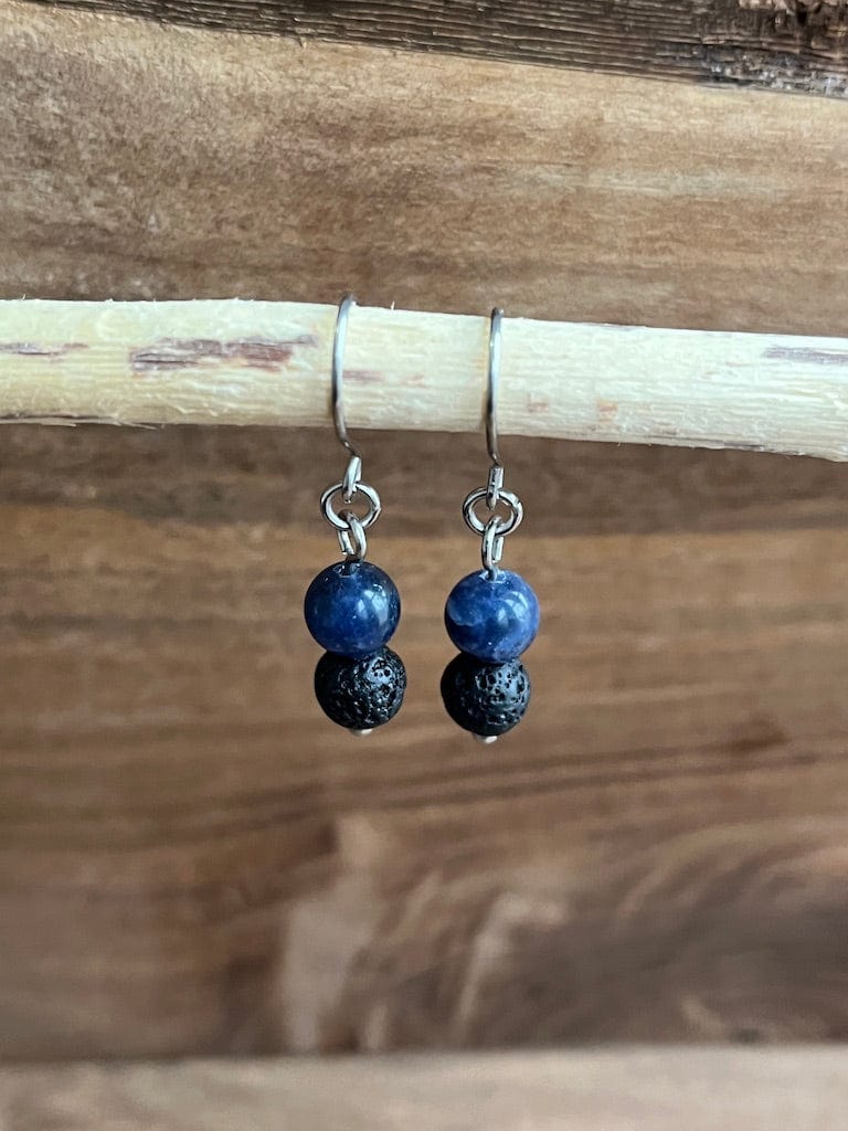 LJ Turtle Aromatherapy & Accessories Earrings Intuition | Sodalite & Lava Stone Aromatherapy Diffuser Earrings