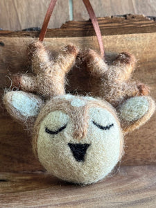LJ Turtle Aromatherapy & Accessories Felt Diffuser Felted Reindeer Aromatherapy Ornament