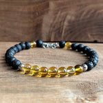 Load image into Gallery viewer, LJ Turtle Aromatherapy &amp; Accessories Medium - Large Activates Creativity | Citrine &amp; Lava Stone Aromatherapy Diffuser Bracelet
