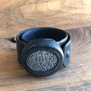 LJ Turtle Aromatherapy & Accessories One-Size Black Silicone & Lava Stone