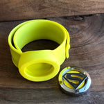 Load image into Gallery viewer, LJ Turtle Aromatherapy &amp; Accessories One-Size Steel Superman Locket | Yellow Silicone &amp; Lava Stone
