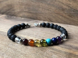 LJ Turtle Aromatherapy & Accessories Rainbow & Joy | Chakra & Lava Stone combo with Joy