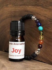 LJ Turtle Aromatherapy & Accessories Rainbow & Joy | Chakra & Lava Stone combo with Joy