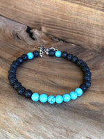 Load image into Gallery viewer, LJ Turtle Aromatherapy &amp; Accessories Self-Forgiveness | Turquoise &amp; Lava Stone
