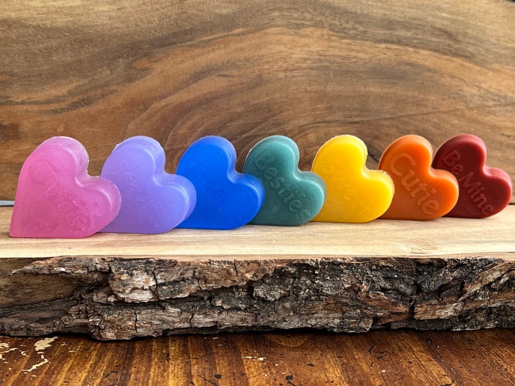 LJ Turtle Aromatherapy & Accessories soap Set of 7 Hearts (one of each colour) Glycerin Soap | Unscented | Hearts
