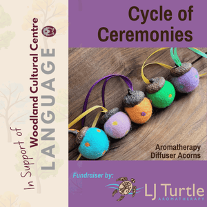 LJ Turtle Aromatherapy & Accessories Spring Mitigomin | Special Edition | Cycle of Ceremonies Fundraiser | Felted Diffuser Acorns