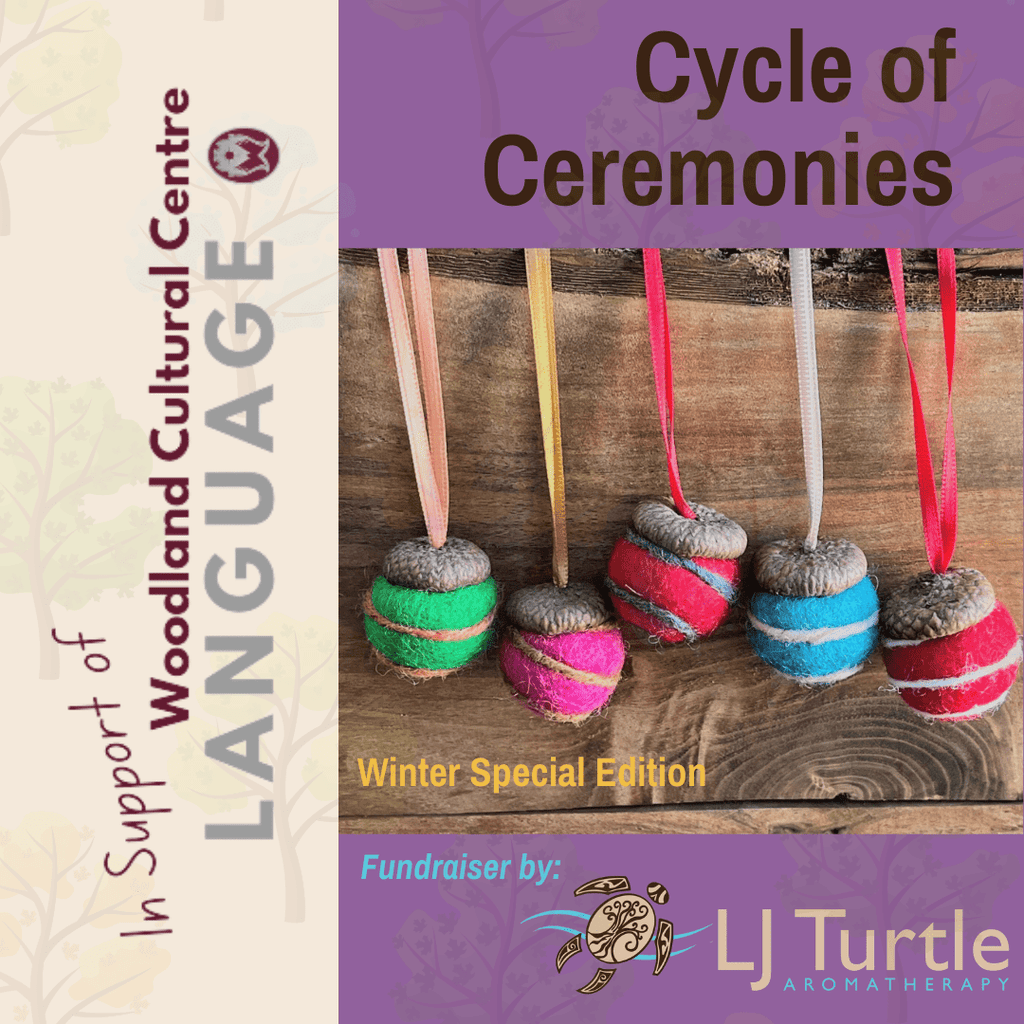 LJ Turtle Aromatherapy & Accessories Winter Mitigomin | Special Edition | Cycle of Ceremonies Fundraiser | Felted Diffuser Acorns