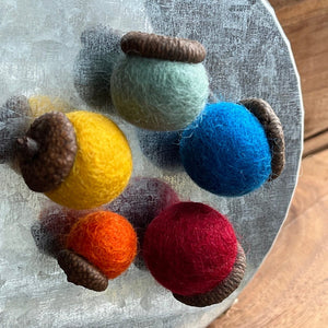 LJ Turtle Aromatherapy Acorn Magnets | Felted Essential Oil Diffusers | Set of 5