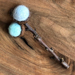 Load image into Gallery viewer, LJ Turtle Aromatherapy Acorn Stem | Felted | Baby Blue &amp; Turquoise
