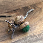 Load image into Gallery viewer, LJ Turtle Aromatherapy Acorn Stem | Felted | Dark Green

