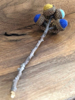 Load image into Gallery viewer, LJ Turtle Aromatherapy Acorn Stem | Felted | Shades of Blue
