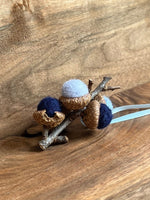 Load image into Gallery viewer, LJ Turtle Aromatherapy Acorn Stem | Felted | Shades of Blue Grey
