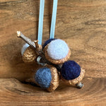 Load image into Gallery viewer, LJ Turtle Aromatherapy Acorn Stem | Felted | Shades of Blue Grey

