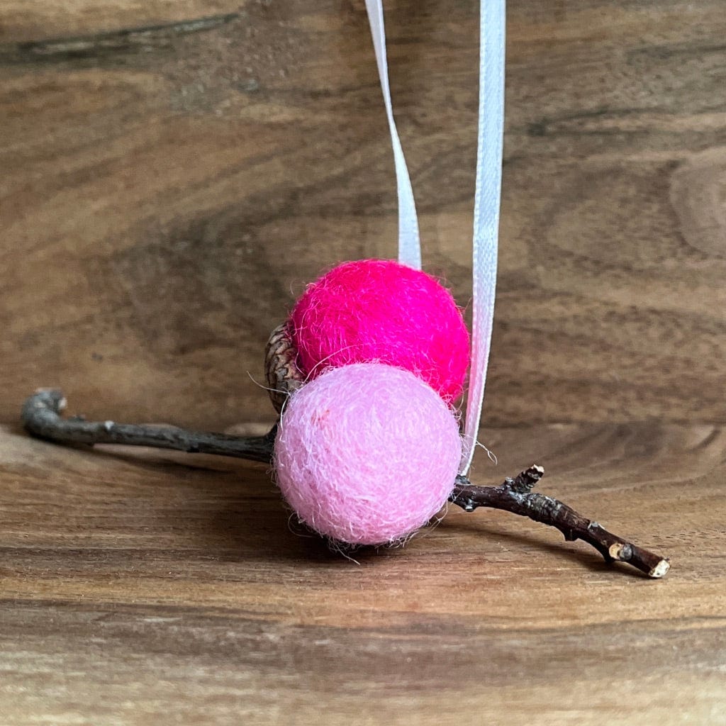 LJ Turtle Aromatherapy Acorn Stem | Felted | Shades of Pink