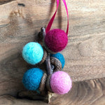 Load image into Gallery viewer, LJ Turtle Aromatherapy Acorn Stem | Felted | Turquoise &amp; Pink
