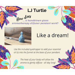 LJ Turtle Aromatherapy Ballet | Handblown Glass Pendant