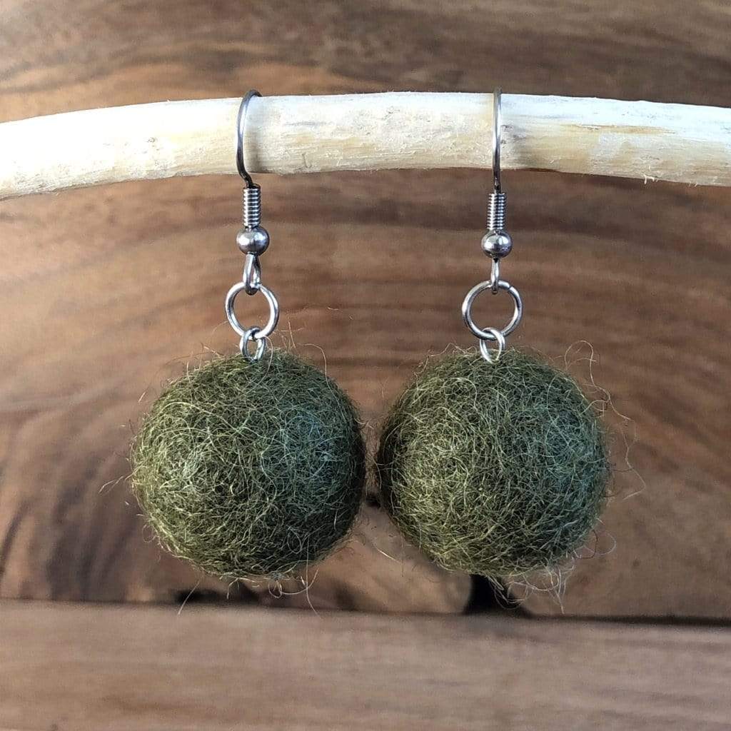LJ Turtle Aromatherapy bracelets Felted Earrings | Seaweed
