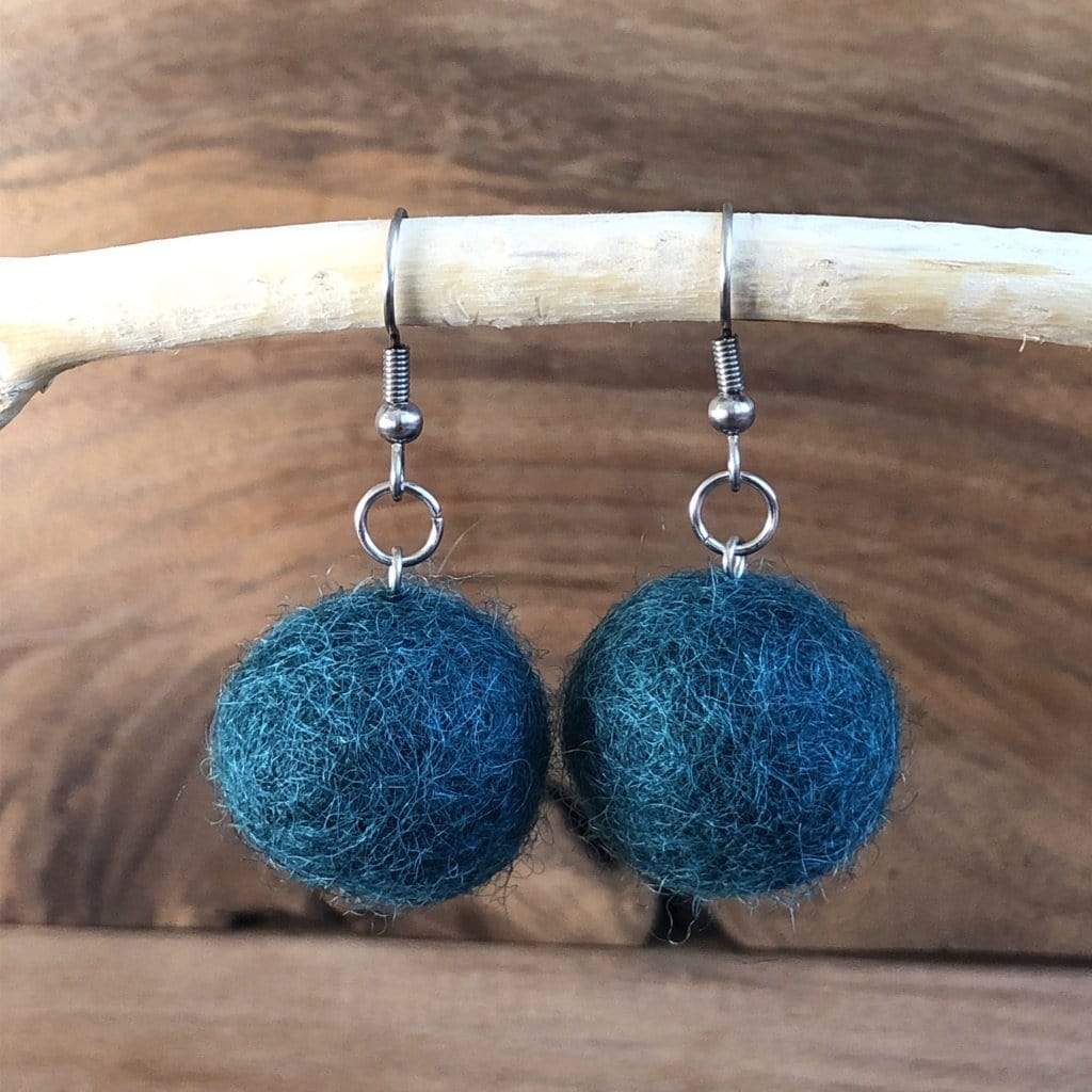 LJ Turtle Aromatherapy bracelets Felted Earrings | Turquoise