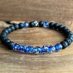 Load image into Gallery viewer, LJ Turtle Aromatherapy bracelets Glow-in-the-Dark Dark Blue Beads and Lava Bead Essential Oil Bracelet
