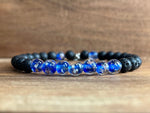 Load image into Gallery viewer, LJ Turtle Aromatherapy bracelets Glow-in-the-Dark Dark Blue Beads and Lava Bead Essential Oil Bracelet

